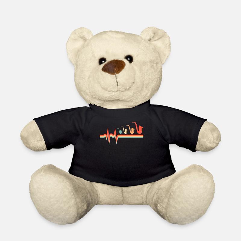 Saxophon Saxofon Ekg Heartbeat - Teddy - Schwarz