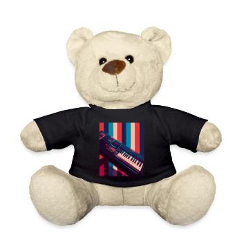 Keytar Keyboard Gift - Teddy Bear - black - Front