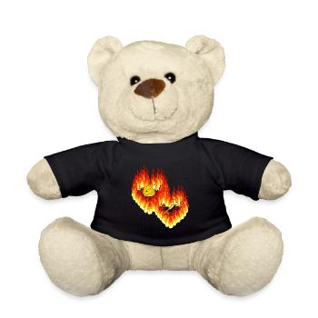 Herzen Liebe Flammen Valentinstag Beziehung - Teddy - Schwarz - Vorne