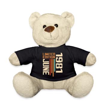 Juni 1981 Geburtstagsgeschenk Juni 1981 Retro 1981 - Teddy - Schwarz - Vorne