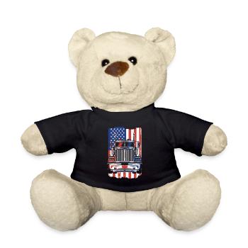 Truck American Flag Trucker Truckie Legends Truck - Teddy Bear - black - Front