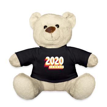 January 2020 0 4 years old Man Woman Birthday - Teddy Bear - black - Front