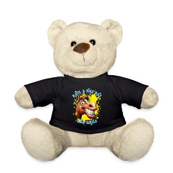 Cheval de dessin animé joyeux avec un grand sourire. - Nounours - noir - Devant