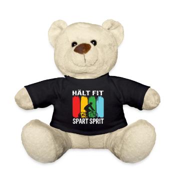 Hält Fit Spart Spirt Fahrrad Rennrad Radfahrer - Teddy - Schwarz - Vorne