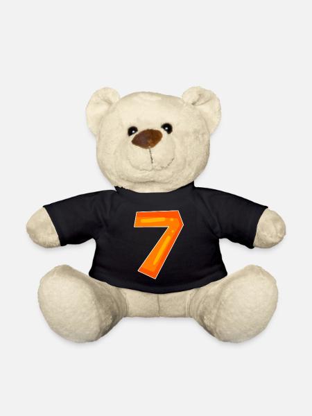 Number Seven - Number 7 Number - Teddy Bear - black
