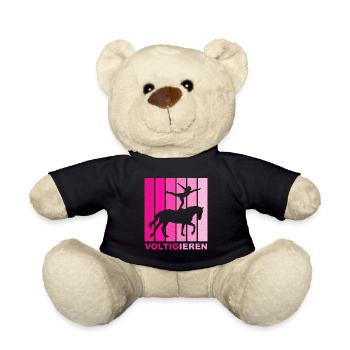 Loves Horse Vaulting Gift - Teddy Bear - black - Front