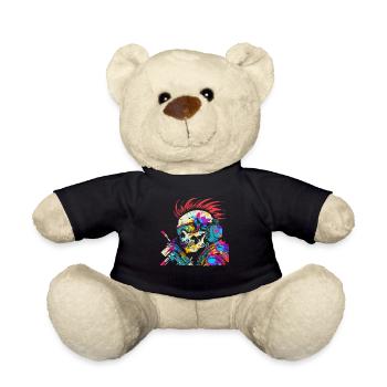 Paintball Skull Iroquois - Teddy Bear - black - Front
