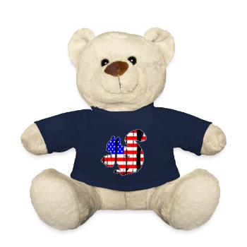 USA Amerikanische Flagge Eichhörnchen Streifenhörnchen Tierliebhaber - Teddy - French Navy - Vorne
