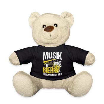 Musiker Biertrinken Bier Fun Saufen Party Bier Mus - Teddy - Schwarz - Vorne