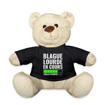 heavy joke in progress please wait - Teddy Bear - black - Front