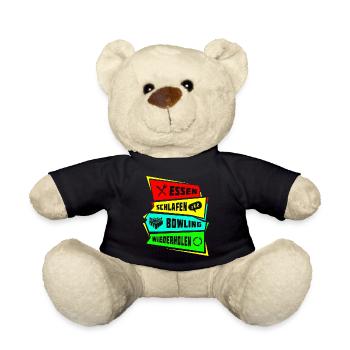 Essen Schlafen Bowling wiederholen - Teddy - Schwarz - Vorne