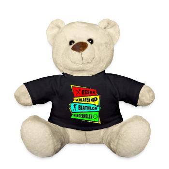 Essen Schlafen Biathlon wiederholen - Teddy - Schwarz - Vorne