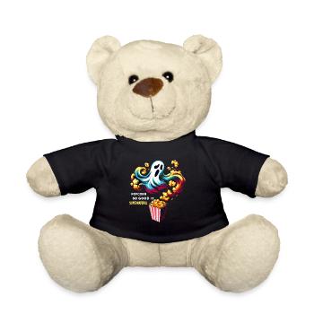 Funny popcorn saying, binge-watching popcorn - Teddy Bear - black - Front
