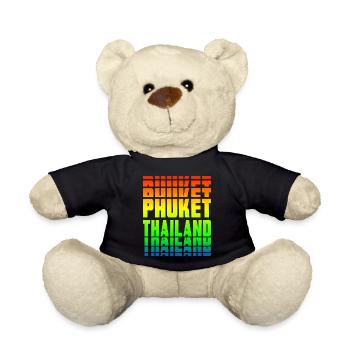 Phuket Thailand Regenbogen Design - Teddy - Schwarz - Vorne