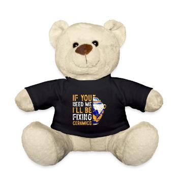 Japanese Kintsukuroi Gold Repair Design - Teddy Bear - black - Front