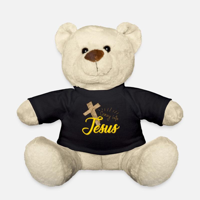 Croix du christianisme de Jésus-Christ - Nounours - noir