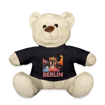 Berlin Porte de Brandebourg Pop Art - Nounours - noir - Devant