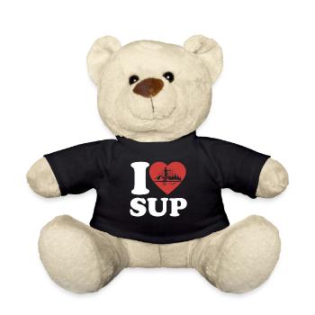 I Love SUP - Herz - Hobby - Teddy - Schwarz - Vorne