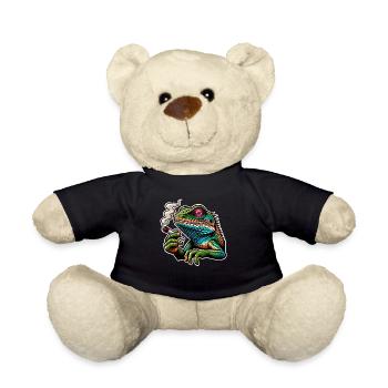 Kiffen Cannabis Echse - Teddy - Schwarz - Vorne