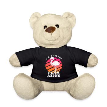 Flamingo Sunset Retro Funny Quote - Teddy Bear - black - Front