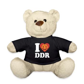 I Love DDR - Herz - Ostalgie - Teddy - Schwarz - Vorne