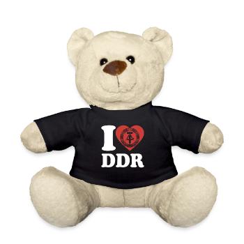 I Love DDR - Herz - Ostalgie - Teddy - Schwarz - Vorne