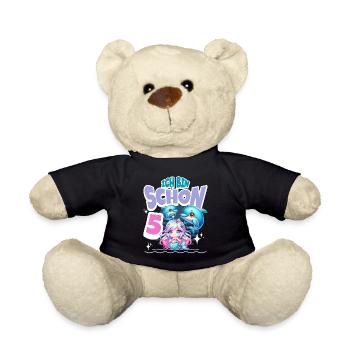 5. Geburtstag Meerjungfrau Delfin Kinder Mädchen - Teddy - Schwarz - Vorne