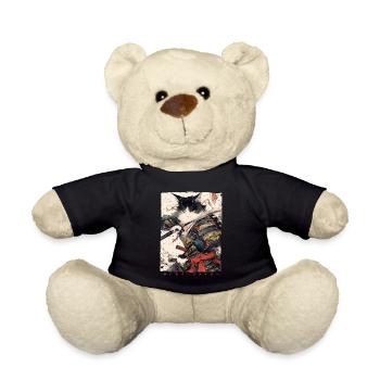Samurai Cat Kawaii Japanese Ninja Cat - Teddy Bear - black - Front