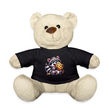 Süßer Waschbär Keks Dessert Nachtisch Süßigkeit - Teddy - Schwarz - Vorne