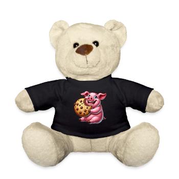 Süßes Schwein Cookie Nachtisch Leckereien - Teddy - Schwarz - Vorne