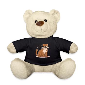 Weasel Mouse Weasel Dwarf Weasel Gift - Teddy Bear - black - Front