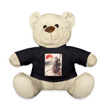 Samurai Cat Kawaii Japanese Ninja Cat - Teddy Bear - black - Front