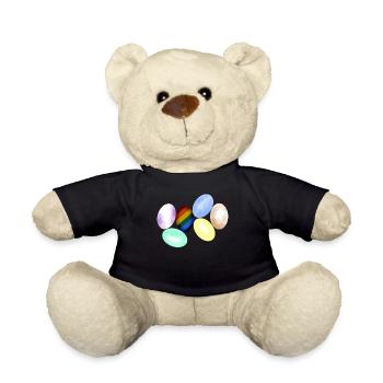 LGBT Chicken Eggs Lesbian Rainbow Flag - Teddy Bear - black - Front