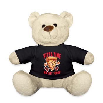 Pizza Time - Diät-Humor - Teddy - Schwarz - Vorne