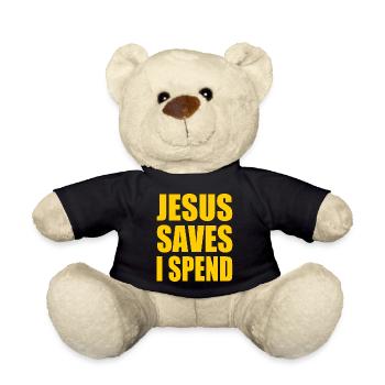 jesus saves i spend - Nounours - noir - Devant