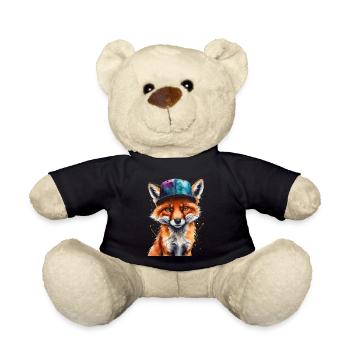 Casquette Fox Snapback Cool Animal Design Print - Nounours - noir - Devant
