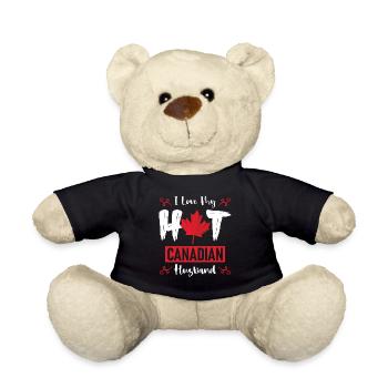 I Love My Hot Husband Canadian Maple Leaf Canada - Teddy - Schwarz - Vorne