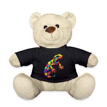 Salamanders, newts, tailed amphibians, fire salamanders - Teddy Bear - black - Front