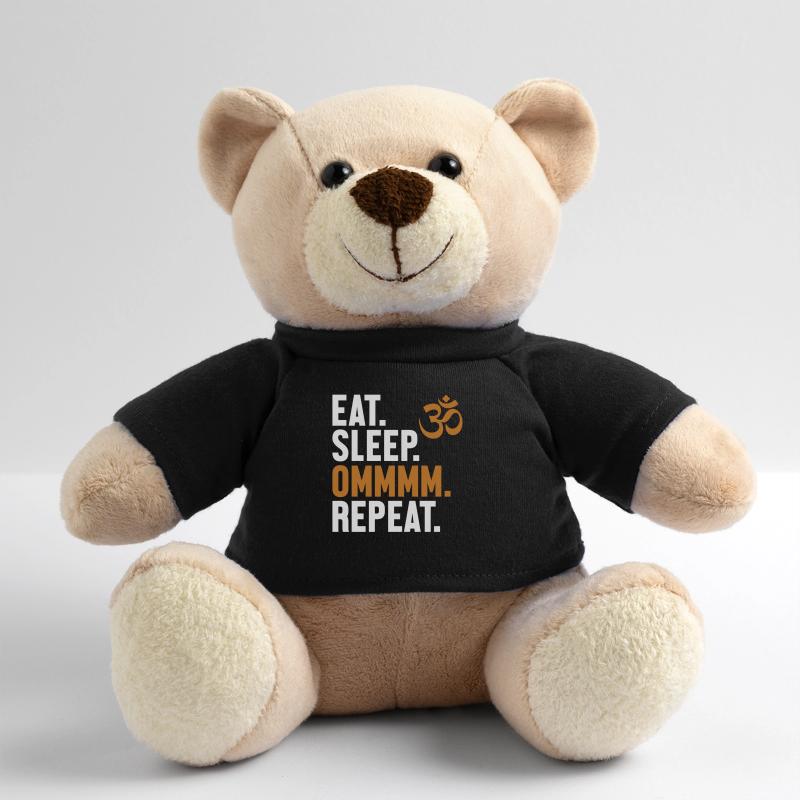 Eat Sleep Ommmm Repeat Buddhist Symbol Statue Teddy Bear