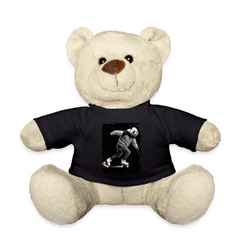 Panda Skaten Geschenk - Teddy - Schwarz - Vorne