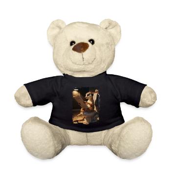 Erdmännchen-Toilette Geschenk - Teddy - Schwarz - Vorne