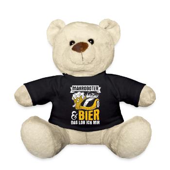 Gärtner Bier Fun Garten Saufen Party Bier Mährobot - Teddy - Schwarz - Vorne