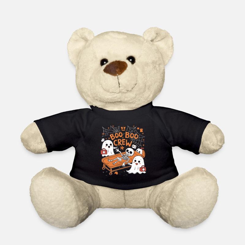 Boo Crew Halloween Nurse Ghost Skeleton Funny - Teddy - Schwarz