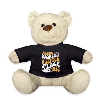 1958 Geburtstag Vintage Hippie Groovy - Teddy - Schwarz - Vorne