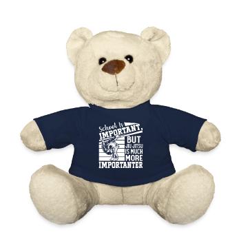 School is important but Jiu Jitsu is much more imp - Teddy Bear - french navy - Front