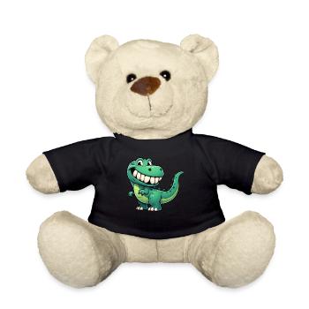 Mignon dessin animé T-Rex timide sourire - Nounours - noir - Devant