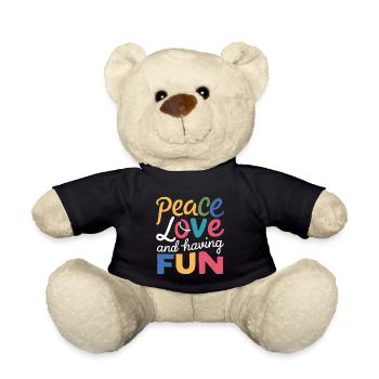 paix, amour et joie - Nounours - noir - Devant