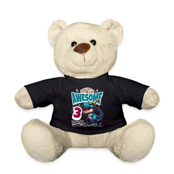 T Rex Dinosaure 3ème Anniversaire Enfants Anniversaire - Nounours - noir - Devant