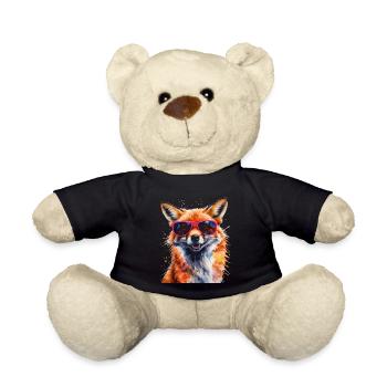 Fuchs Sonnenbrille Bunt Tier Design Print - Teddy - Schwarz - Vorne