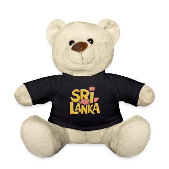 Sri Lanka Souvenir Blossoms Design - Teddy Bear - black - Front